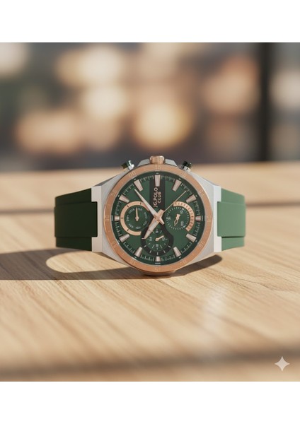 Jg. Polo Club Erkek Kol Saati Bakır Renk, Yeşil Kadran - Şık Silikon Kordon, 2 Yıl Garantili fiyatları