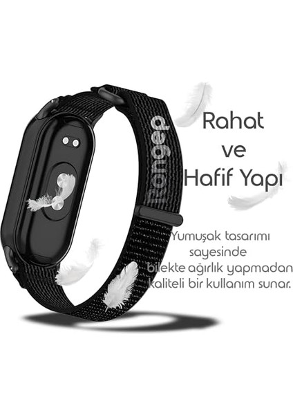 ile Uyumlu Mi Band 10/9/8 Için Hook Loop Kumaş Kordon Terletmeyen Nefes Alan Hafif Yapılı Cildi Tahriş Etmeyen Tasarımlı Yumuşak ve Rahat Mi Band 10 Kordonu fiyatları