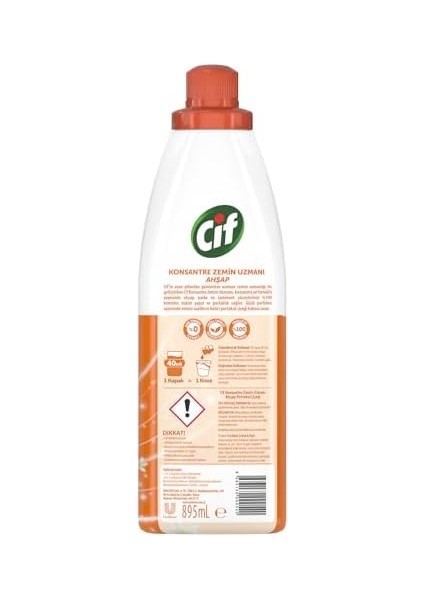 Cif Konsantre Zemin Uzmanı Ahşap ve Laminant Parke Için Yüzey Temizleyici Portakal Çiçeği 895ML modelleri