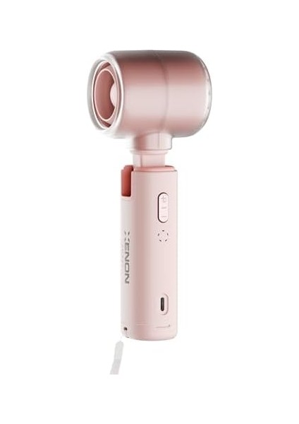 Smart Taşınabilir Mini Turbo El Seyahat Için USB Type-C Şarj Edilebilir Ultra Sessiz 5 Hız Kademeli 14000 Rpm Ayarlanabilir Başlıklı Soğutucu Fan (Pembe) X6101 modelleri