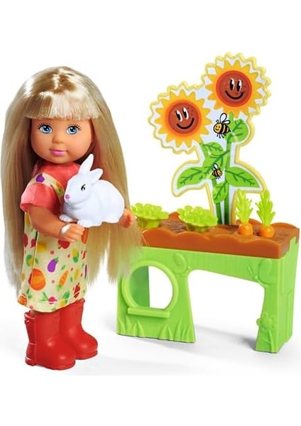 105733689, Evi Bahçe Bakımı, Bahçe Masası, Sebze Aksesuarları ve Tavşan Figürü ile Birlikte, 12CM
