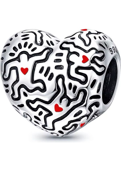 Keith Haring Kalp Gümüş Charm fiyatları