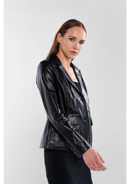 Kadın Hakiki Deri Siyah Deri Mont 415 BK-2412 Byn Dr Mont SK24/25 Sıyah Dr fiyatları