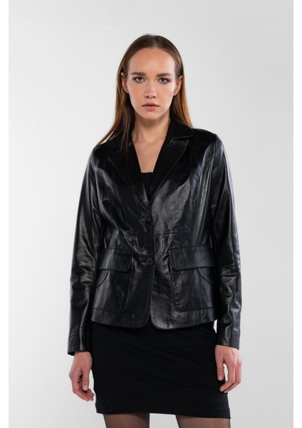 Kadın Hakiki Deri Siyah Deri Mont 415 BK-2412 Byn Dr Mont SK24/25 Sıyah Dr fırsatları