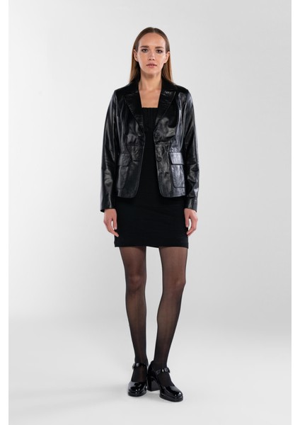 Kadın Hakiki Deri Siyah Deri Mont 415 BK-2412 Byn Dr Mont SK24/25 Sıyah Dr indirimleri