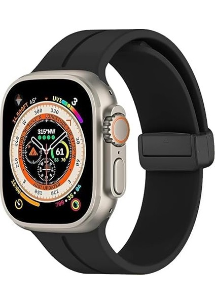 Manyetik Silikon Kordon 42/44/45/49/l Kadın Erkek Spor Kordon Iwatch Serisi 8 7 6 5 4 3 2 1 Se Ultra ile Uyumlu modelleri