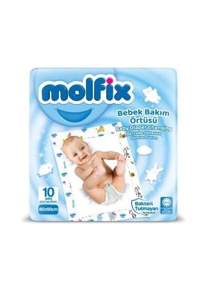 Molfix Bebek Bakım Örtüsü 10'lu 60X60