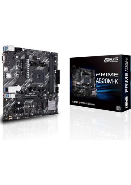 Prıme A520M-K Amd A520 Am4 Ddr4 4400 HDMI VGA M2 Usb3.2 Matx Anakart