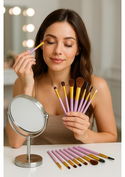 9 Parça Profesyonel Yumuşak Makyaj Fırça Seti ve Allık fiyatları