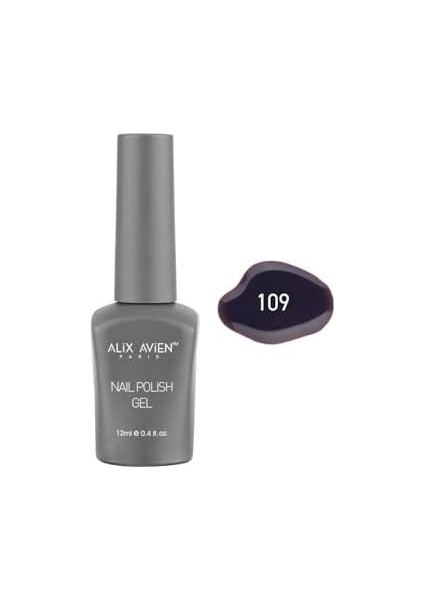Alıx Avıen Mor Kırmızı Kalıcı Oje 109-YOĞUN Renk Veren Jel Oje 12 Ml-Nail Uv Gel Polish 109