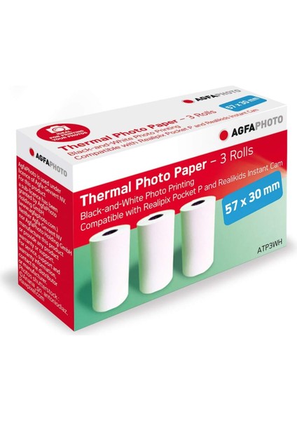 3 Rulo Siyah-Beyaz Yazıcı Kağıdı, P Yazıcılar Için Uygun