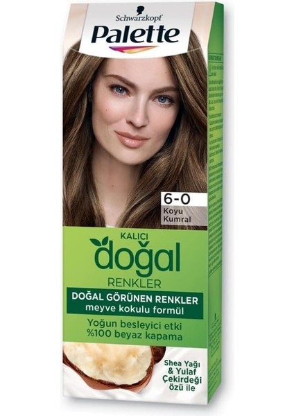 Palette Kalıcı Doğal Renkler 6-0 Koyu Kumral Shea Yağı & Yulaf Çekirdeği Özlü Saç Boyası
