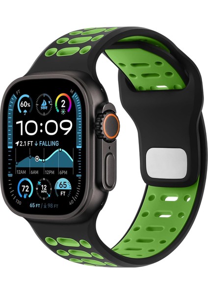 ile Uyumlu 42-44-45-46-49 mm Için Spor Silikon Kordon Hava Alabilen Çift Renkli Ultra Hafif Kayış Yeni Nesil Şık Dizayn