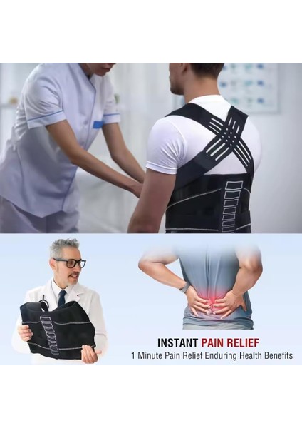 Akselife Balenli Siyah Dik Duruş Korsesi Kadın Erkek Omuz Bel Sırt Korsesi Kambur Önleyici Korse fiyatları