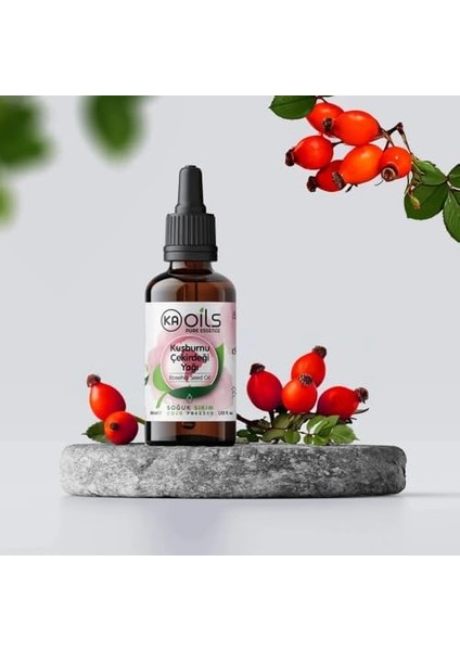 Kaoils Kuşburnu Çekirdeği Yağı 30 ml | Rosehip Seed Oil | C Vitamini ile Cilt Yenileyici & Yaşlanma Karşıtı Bakım Için | Soğuk Sıkım & TAŞIYICI%100 Saf ve Doğal Bitkisel Yağ