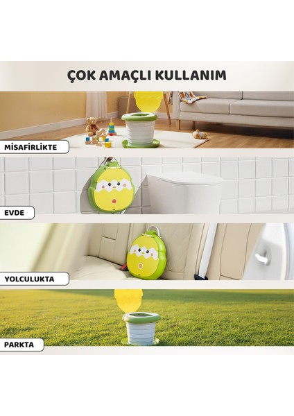 Lazımlık Taşınabilir 6 Kademeli Çocuk Seyahat Tuvaleti Yükseklik Ayarlı Portatif Katlanabilir Portable Seat modelleri