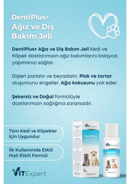Dentiplus Kedi ve Köpek Ağız ve Diş Bakım Jeli Kolay Kullanım Temizleyici Jel fiyatları
