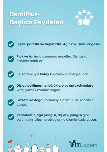 Dentiplus Kedi ve Köpek Ağız ve Diş Bakım Jeli Kolay Kullanım Temizleyici Jel fırsatları
