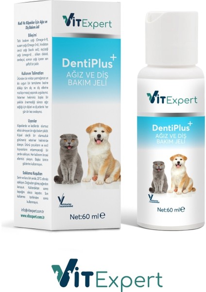 Dentiplus Kedi ve Köpek Ağız ve Diş Bakım Jeli Kolay Kullanım Temizleyici Jel
