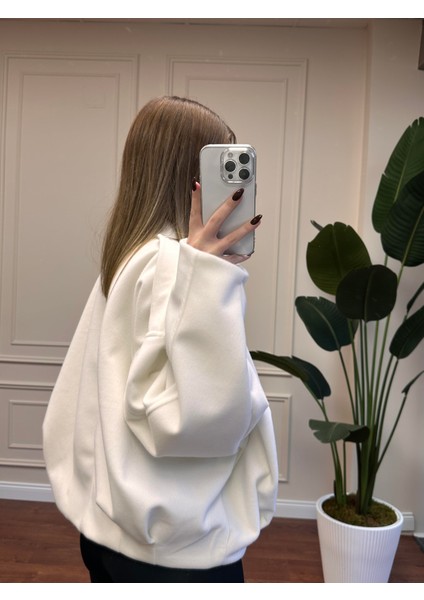 Oversize Kaşe Mont - Beyaz fiyatları