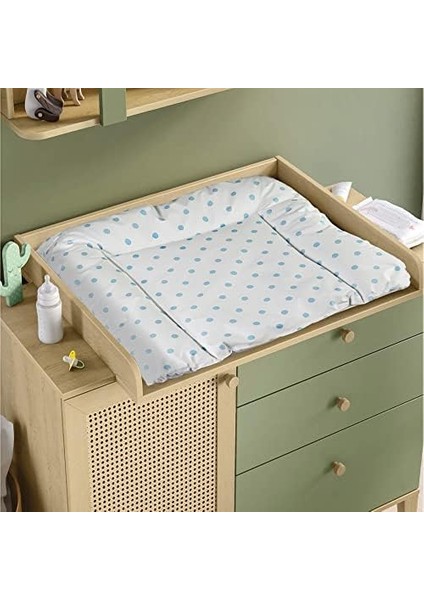 Baby'ness Elyaf Dolgulu Pvc Alt Değiştirme Minderi, Sıvı Geçirmez, Leke Tutmaz, Puantiyeli, Mavi, 75X85CM fiyatları