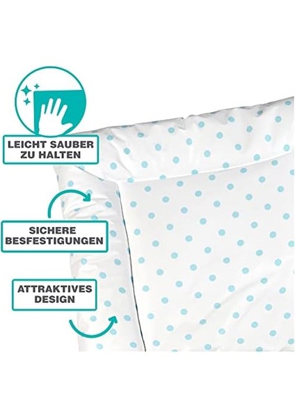 Baby'ness Elyaf Dolgulu Pvc Alt Değiştirme Minderi, Sıvı Geçirmez, Leke Tutmaz, Puantiyeli, Mavi, 75X85CM modelleri