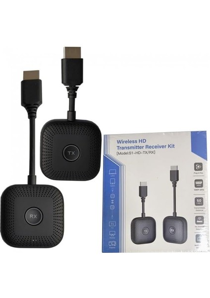 Kablosuz HDMI Verici Alıcı Kiti | Hd Transmitter Receiver | 1080P 60Hz Görüntü Aktarımı | Tv, Projeksiyon, Notebook, Pc ile Uyumlu - S1 HDMI fiyatları