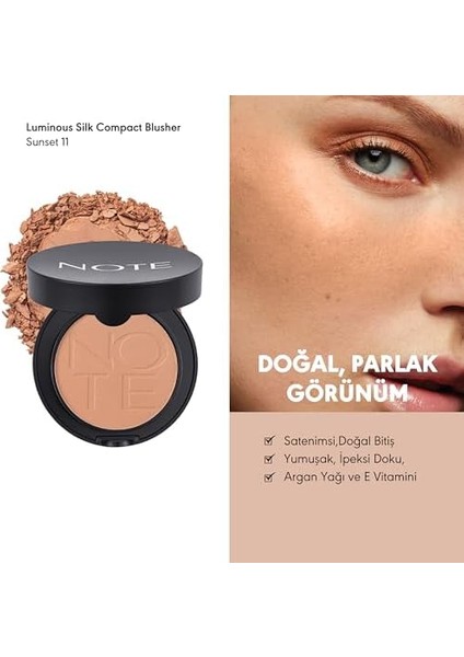 Note Luminous Silk Compact Blusher 11 Sunset Toz Allık