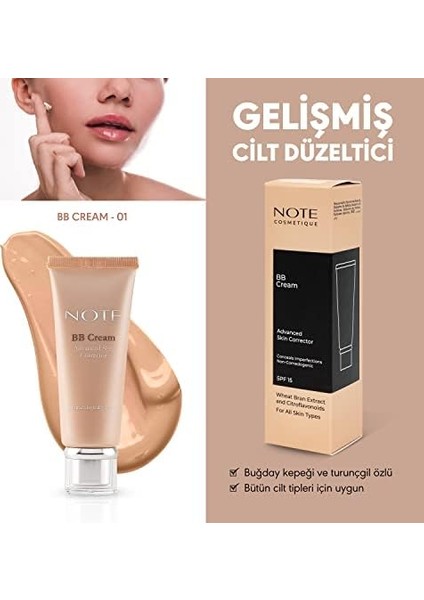 Note Bb Cream 01 Spf 15 Nemlendirici Etkili Yoğun Kapatıcı Bb Krem