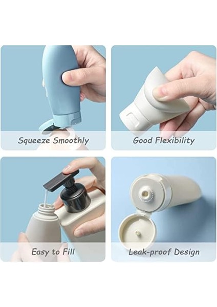 A1 Seyahat Şampuan Şişesi 3 Adet Set, Sızdırmaz Şampuan Şişesi, Çok Amaçlı Seyahat Tipi Doldurulabilir Krem Şampuan Şişe Seti Krem Kutusu modelleri