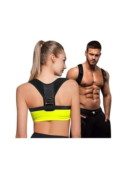 Sauna Suıt Vücut Dik Duruş Omuz Sırt Bel Korsesi, Medikal Ortopedik Posture Kamburluk Önleyici Düzeltici Yelek