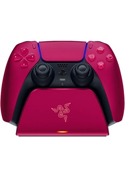 Charging Stand - Hızlı Şarj Istasyonu Ps5 Dualsense Kablosuz Kumanda Için (Kavisli Kabuk Tasarımı, Tek Elle Çalıştırma, USB Şarjı) Kozmik Kırmızı modelleri