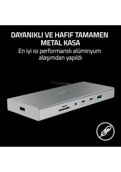 USB 4 - Oyun ve Üretkenlik Için 14 Bağlantı Noktalı Yüksek Hızlı - Çift Ekran Desteği, Cihaz Şarjı (3x Usb-C, 5x Usb-A, Hdmı, Displayport, Gigabit Ethernet) Beyaz modelleri