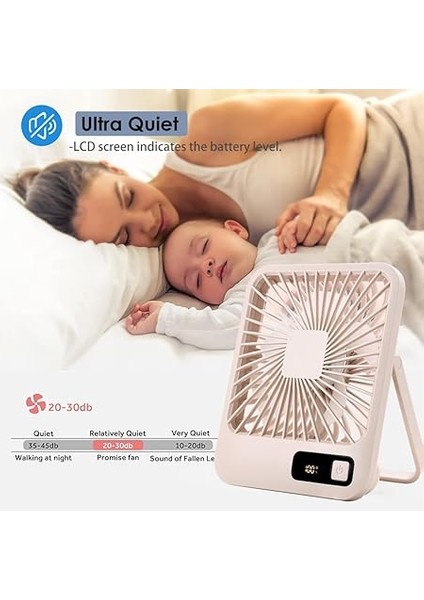 Küçük Masa Vantilatörü, Taşınabilir USB Şarj Edilebilir Fan, 2000 Mah Pil ve LCD Ekranlı Eğimli Katlanır Kişisel Mini Fan, Güçlü Rüzgar, Ultra Sessiz, Ofis, Ev, Kamp Için 5 Hız Modu modelleri