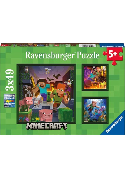 Minecraft Puzzle, 3X49 Parça