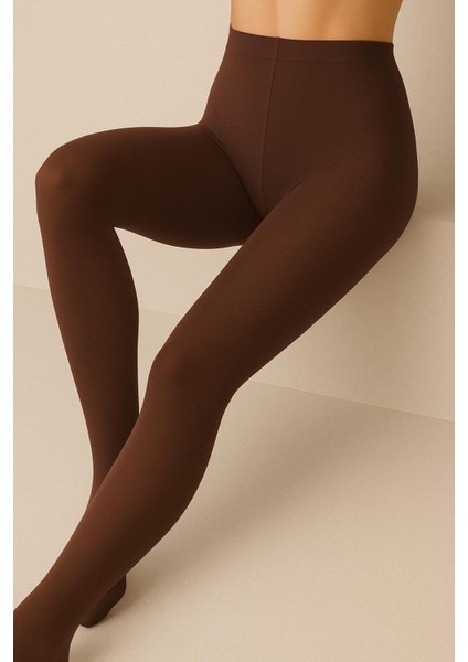 Kadın Orta Kalın Mevsimlik 40 Den Opak Mat Kestane Külotlu Çorap