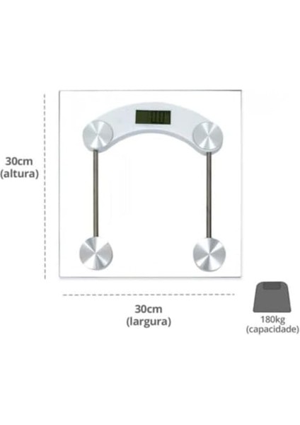Dijital Baskül Banyo Cam Tartı Temperli Cam 180 kg Kapasiteli (Şık ve Estetik)