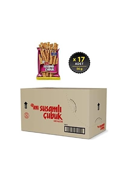 Eti Susamlı Çubuk Kraker 56 G x 17 Adet modelleri