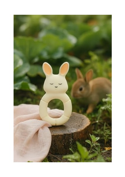 Hubble Bebek Diş Kaşıyıcı ve Oyuncak - Tavşan Halkalı Şekilli Dişlik (%100 Doğal Kauçuk) fiyatları