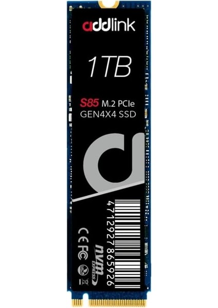 Addlink S85 1tb 6000/5400 Mb/s M.2 2280 Pcıe 4.0 Nvme 1.4 3D Nand SSD AD1TBS85M2P