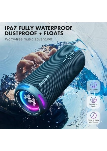 Amazon W-Kıng D320 Bluetooth Hoparlör, 40W 360° Surround Boombox, 24 Saate Varan Çalma Süresi, IP67, Kablosuz Tws, Powerbank/tf/aux/bluetooth5.3/, Ses Bombası modelleri
