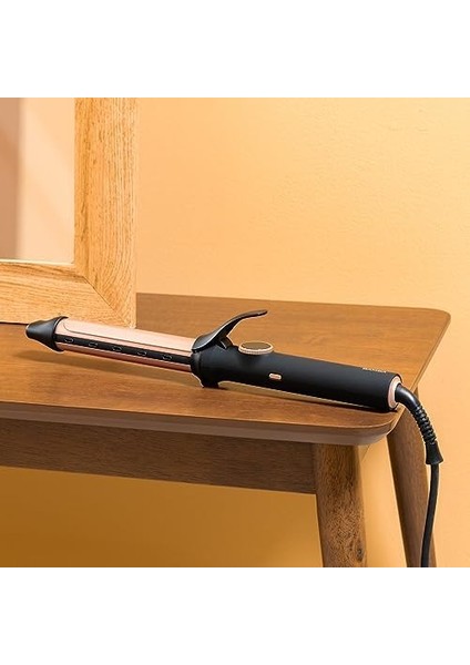 Cecotec Bamba Surfcare Curly Sphere Saç Maşası, 28 mm Seramik ve Turmalin Silindir, Daha Az Elektriklenme, LCD Ekran, 120-210°C, 360° Döner 1,8 M Kablo, Otomatik Kapanma, Soğuk Uç