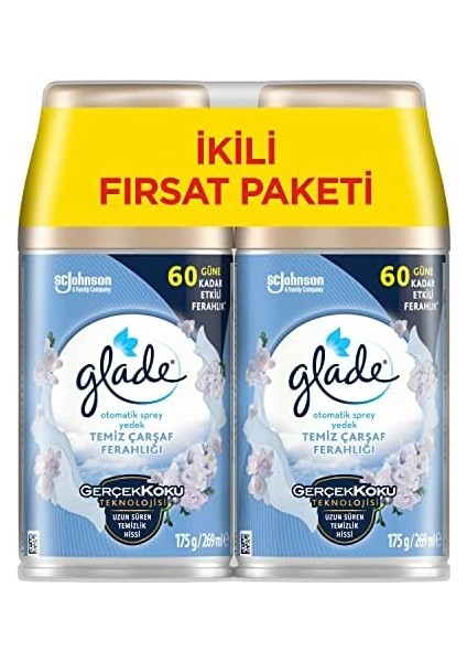 Glade Otomatik Sprey Yedek 2'li Temiz Çarşaf Ferahlığı (2X269 Ml)