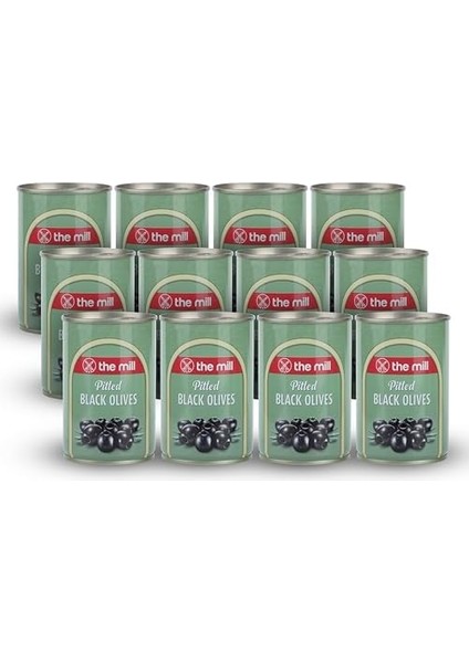 The Mill Çekirdeksiz Siyah Zeytin Teneke (12'li Paket) - Süzme Ağırlık: 100 G - 361-400 Adet/kg - Çekirdeksiz - Salamura - Kuzey Ege Bölgesi Zeytinleri - Vitamin ve Antioksidanca Zengin modelleri