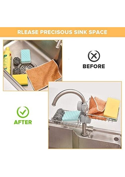 Çelik Drenajlı Mutfak Musluk Üstü Raf | Sabunluk, Süngerlik ve Deterjanlık Organizer, Portatif Ağır Hizmet Tipi Mutfak Düzenleyici modelleri