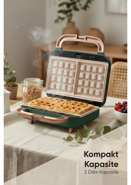Çıkarılabilir Yapışmaz Plakalı Ikili Waffle ve Mini Tost Makinesi FR-TM51 Triochef fırsatları