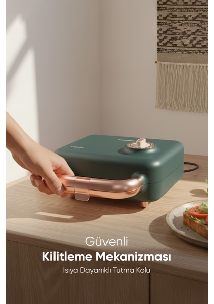 Çıkarılabilir Yapışmaz Plakalı Ikili Waffle ve Mini Tost Makinesi FR-TM51 Triochef