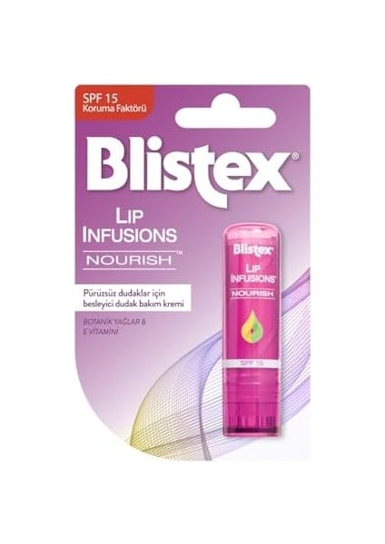 Blistex Lip Infusions Nourish Spf 15 Güneş Koruyucu Besleyici Dudak Bakım Kremi X2