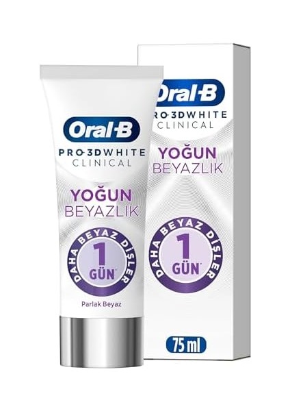 Oral-B Pro 3D White Clinical Yoğun Beyazlık Parlak Beyaz Diş Macunu 75 ml