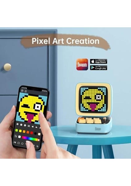 Ditoo Art Taşınabilir Hoparlör, 256 LED Uygulama Kontrollü Ekran, Mekanik Rgb Klavye, Oyunlar, Alarmlar ile Bluetooth Kablosuz Yüksek Sesli Hoparlörler modelleri